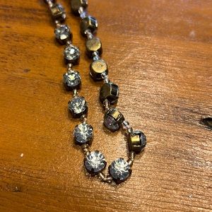 Beaded and studded gold necklace, J Crew